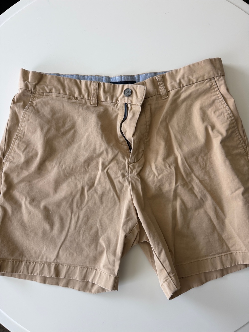 Tommy Hilfiger Men's Khaki Flat-Front Cotton Shorts